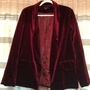 Maroon velvet blazer